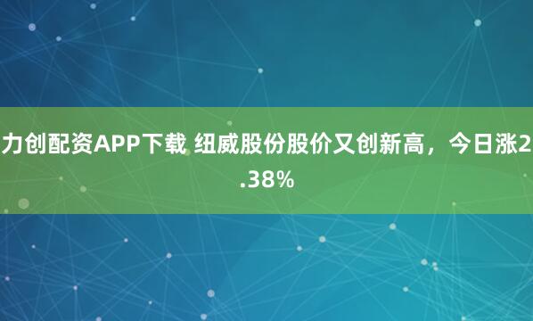 力创配资APP下载 纽威股份股价又创新高，今日涨2.38%